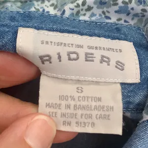 Riders By Lee Denim Jean Top Womens Small Button Down Collar Shirt Sleeveless Cotton thumbnail 8