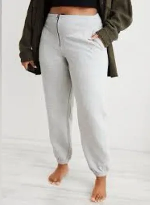 Aerie Fleece Corset Jogger- Light Grey thumbnail 2