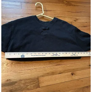 Nike Long Sleeve Black Ribbed Cotton Crop Top Size Large Athleisure Sporty Gym thumbnail 8
