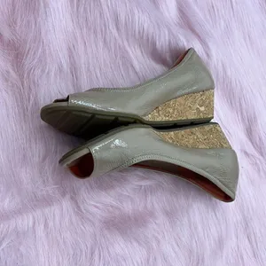 Cole Haan Nike Air cork heel taupe open toe shoes thumbnail 2