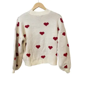 Missguided Cream and Red Christmas‎ Kisses Holiday Crewneck Pullover Sweater 6/8 thumbnail 3