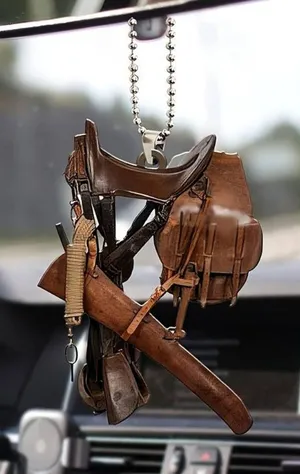 Cowboy 2D Gift Boho Acrylic Exquisite Saddle Pendant Wild West Rear Mirror Decal thumbnail 1
