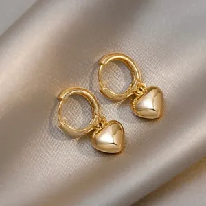 18K Gold Plated Love Heart Dangle Drop Earrings for Women thumbnail 3
