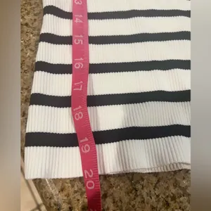 COMMENSE Striped Off-Shoulder Cross Knit Top COLOR - Black White NWT Sold Out thumbnail 5