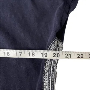 Talbots Women's Size‎ Petite Large Embroidered Navy Cotton Top Light Coastal thumbnail 7