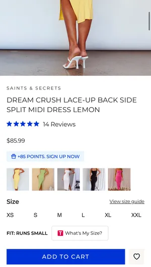 Selfie Leslie Dream Crush Lace Up Midi Dress Lemon Large NWT thumbnail 5