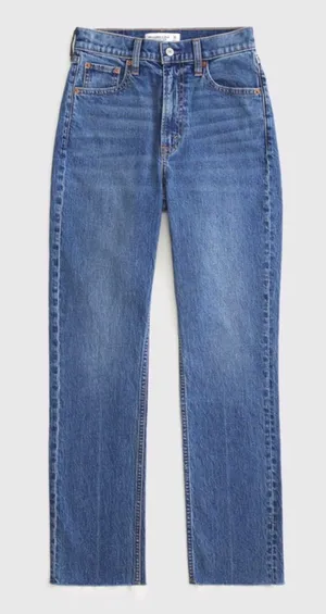Abercrombie & Fitch Ultra High-Rise Straight Ankle Jeans thumbnail 1