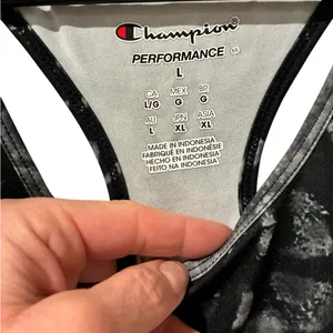 Champion Women's Black and Gray Patterned Tank Top Excellent Condition thumbnail 7