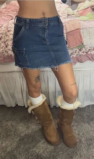 Vintage Old Navy Denim Mini Skirt - Blue thumbnail 1