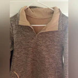 Brown Quarter Zip Sweatshirt Women’s Size L thumbnail 2