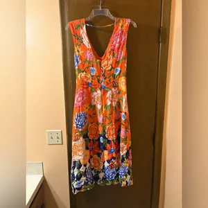 Anthropologie Painterly Open-Back Midi Dress in Watercolor Floral thumbnail 8