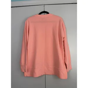 Aerie Waffle Knit Crewneck Sweatshirt Peach Coral Slit Oversized‎ Cozy Basic XS thumbnail 2