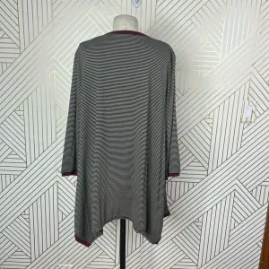 Alembika Tunic Top Blouse 3/4‎ Sleeve Striped Pullover Black Tan Size 2 US 8 10 thumbnail 8