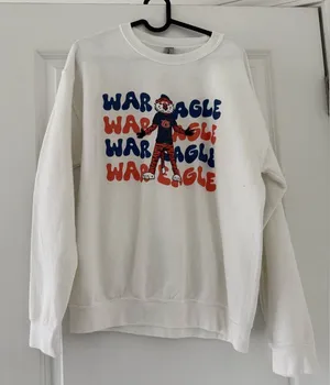 Gildan White Auburn Crewneck Sweatshirt thumbnail 1