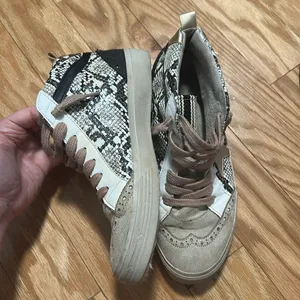 Snake Print High-Top Sneakers with Star Detail thumbnail 3