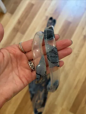PINK Victoria's Secret Blue Floral Clear Beach Tote thumbnail 5
