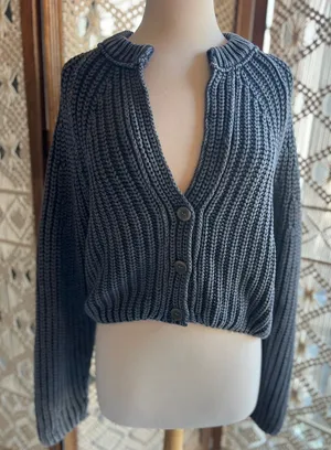 Free People Blue Knit Cardigan thumbnail 1