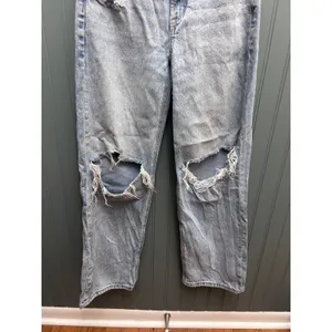 American Eagle Stovepipe Distressed Straight Leg Jeans Light Wash Blue 00 Short thumbnail 2