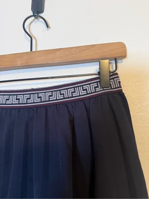 Tory Burch The Tech Twill‎ Geo-T Pleated Skirt Navy Tennis Skort thumbnail 2
