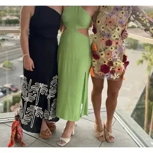 Louna Designer Halter Cutout Midi Green Slit Dress Size Small‎ $265 thumbnail 3