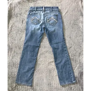 Ariat REAL Denim Women's Blue Medium Wash Straight Jeans Size 31‎ Short thumbnail 5