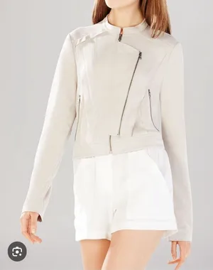 🔥🔥 5/$25 sale 🔥🔥 BCBGMAXAZRIA Kevin double zip jacket in vintage light stone thumbnail 1