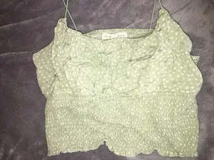 LA Hearts Green Crop Top thumbnail 1