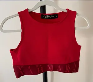 Red Crop Tank - Women's workout top thumbnail 1
