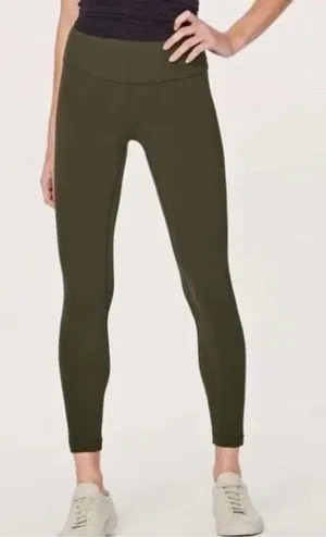 Lululemon Align High-Rise Pant 25" Dark Olive Leggings Size 0 thumbnail 1