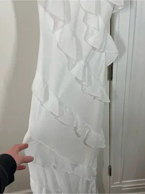 Petal & Pup Ciao Ruffles Maxi Dress in white size small bridal engagement‎ vacay thumbnail 3