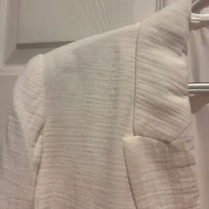 Nine West Womens White‎ Cotton Gauze Blazer Jacket Size XL Pushed Up Sleeves thumbnail 2