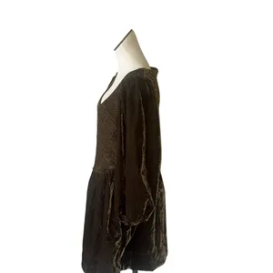 NWOT Free People Farrier Velvet Mini Dress Olive Green thumbnail 9