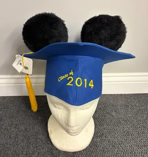 Disney Parks Mickey Mouse Ears Graduation Cap Class of 2014 Blue Mortarboard NWT thumbnail 1