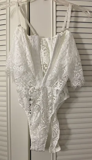 White Lace Bodysuit thumbnail 1