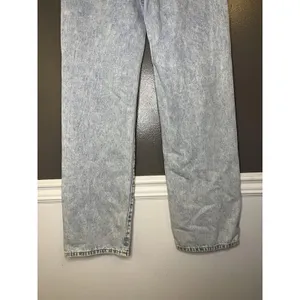 Jeans Womens M Blue Acid Wash High Rise Pearl Beaded Straight Denim Pants thumbnail 7