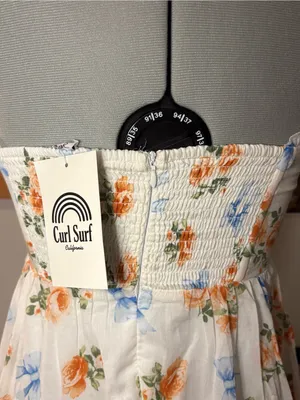 Curl Surf California Floral Bow Strapless Mini Dress thumbnail 7
