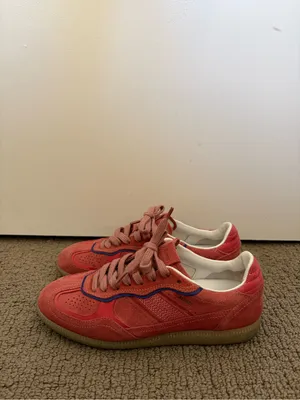 Alohas tb.490 Rife Sneakers in a coral pink suede colorway thumbnail 5