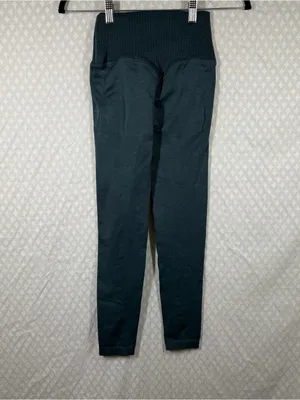 Popflex Dark Green Crossover Waist High Rise Leggings‎ thumbnail 5