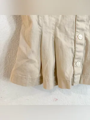 Banana Republic Womens Shirt Beige Peplum Square Neck Sleeveless Cotton Size 4 thumbnail 7