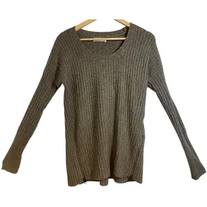 Abercrombie & Fitch Green Wool Knit Zip Up Pullover Scoop Neck Sweater Size S thumbnail 1