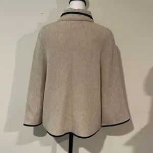 Jaskar Cardigan Sweater.Size Medium. Tan w/zebra print‎ thumbnail 4