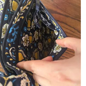 Vera Bradley Retired Ellie Blue & Yellow Floral Paisley Round Crossbody Purse thumbnail 5