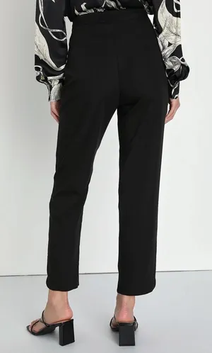 Lulu’s Everyday Success Black Straight Leg Trouser Pants thumbnail 3