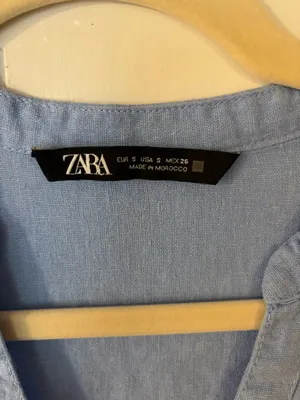 Zara light blue button down blouse  thumbnail 3