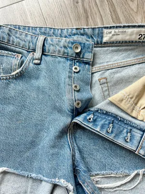 Rag & Bone Dre Low-rise Destructed Soft Denim Shorts Medium Wash Size 27 thumbnail 3