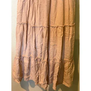 Sim & Sam Pink Swiss Dot Midi Dress Boho Smocked Tiered Sundress Size M thumbnail 5