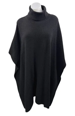 & Other Stories Women's Black Turtleneck Knit Poncho Shrug Sweater Top Size S thumbnail 1
