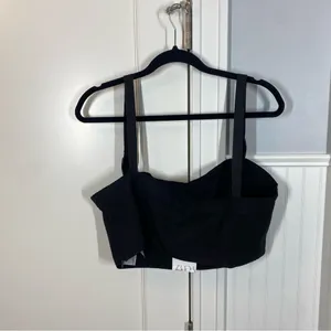 Zara Black Cropped Technical Utility Buckle Clip Strap Cotton‎ Tank Top Size XL thumbnail 6