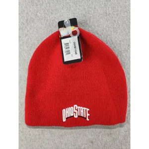 NWT Scarlet Ohio State Buckeyes University Football Campus Knit‎ BeanieCap Hat thumbnail 3
