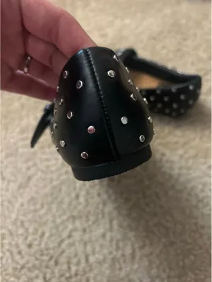 C357 woman size 6 flats cute studs Black thumbnail 3